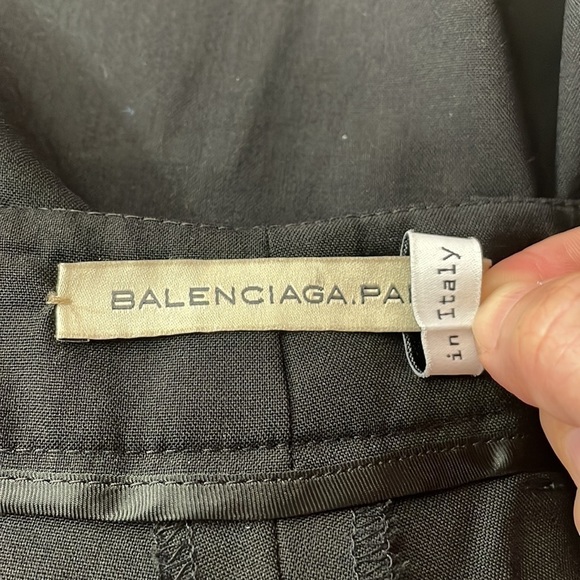 BALENCIAGA EU38 Italy Made Virgin Wool Black Straight Leg Trousers. - Picture 5 of 14